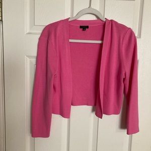 Talbots cropped pink cardigan
